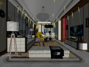 stylish avant-garde living room design 139 3D Model