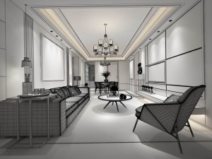 stylish avant-garde living room design 140 3D Model