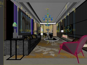 stylish avant-garde living room design 140 3D Model