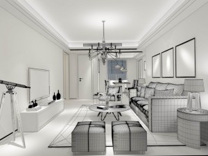 stylish avant-garde living room design 141 3D Model