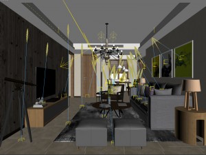 stylish avant-garde living room design 141 3D Model