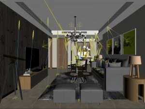 stylish avant-garde living room design 141 3D Model