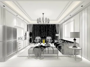 stylish avant-garde living room design 142 3D Model