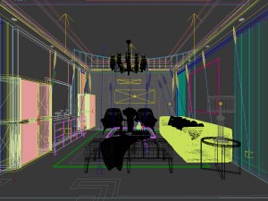 stylish avant-garde living room design 142 Modello 3D