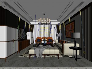 stylish avant-garde living room design 142 Modello 3D