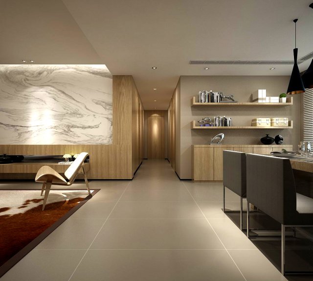 stylish avant-garde living room design 143 3D Model .c4d .max .obj .3ds .fbx .stl .blend
