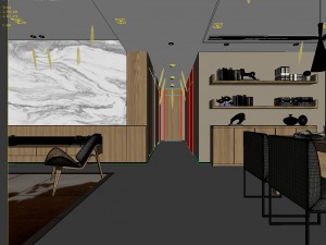stylish avant-garde living room design 143 3D Model