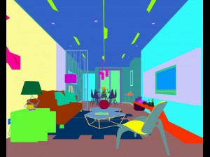 stylish avant-garde living room design 144 3D Model
