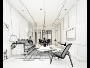 stylish avant-garde living room design 144 3D Model