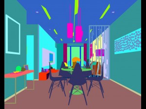 stylish avant-garde living room design 144 3D Model