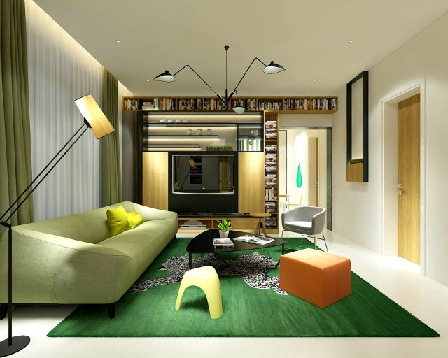 stylish avant-garde living room design 145 Model 3D .c4d .max .obj .3ds .fbx .stl .blend 