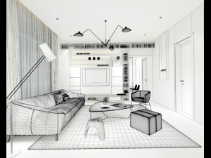 stylish avant-garde living room design 145 Model 3D