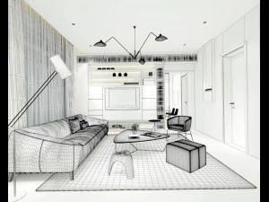 stylish avant-garde living room design 145 3D Model