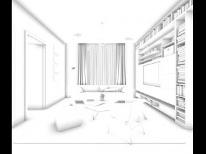 stylish avant-garde living room design 145 3D Model