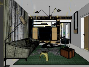 stylish avant-garde living room design 145 Model 3D
