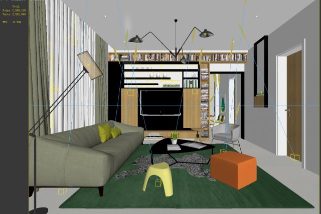 stylish avant-garde living room design 145 3D Модель in Гостинная 3DExport
