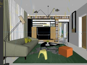 stylish avant-garde living room design 145 Model 3D
