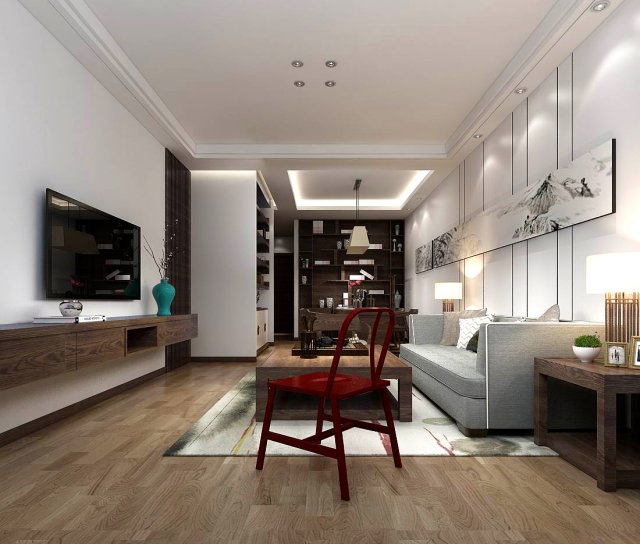 stylish avant-garde living room design 146 Model 3D .c4d .max .obj .3ds .fbx .stl .blend