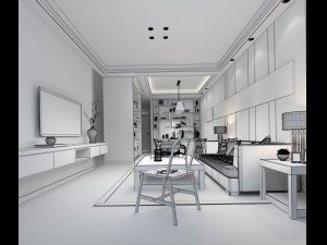 stylish avant-garde living room design 146 Model 3D
