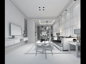 stylish avant-garde living room design 146 3D Model