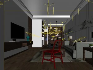 stylish avant-garde living room design 146 3D Model