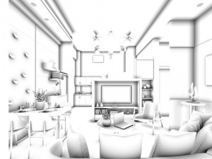 stylish avant-garde living room design 147 3D Model