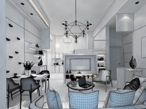 stylish avant-garde living room design 147 3D Model