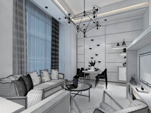 stylish avant-garde living room design 147 3D Model