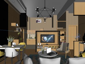 stylish avant-garde living room design 147 3D Model