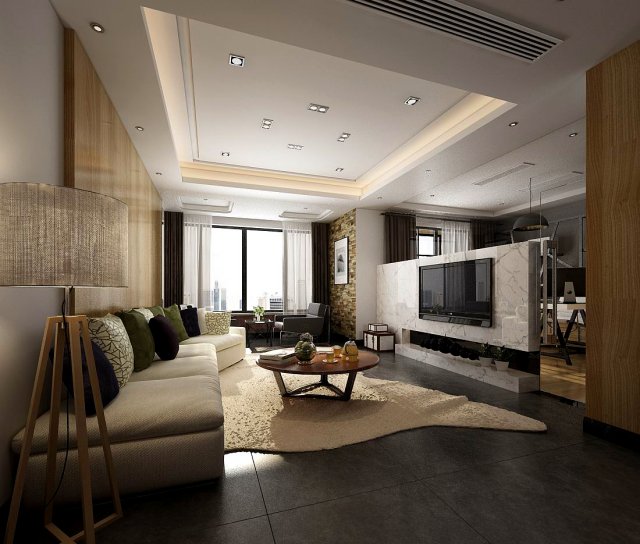 stylish avant-garde living room design 148 3D Modell .c4d .max .obj .3ds .fbx .stl .blend 