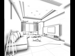 stylish avant-garde living room design 148 3D Modell