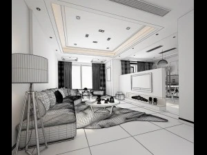 stylish avant-garde living room design 148 3D Model