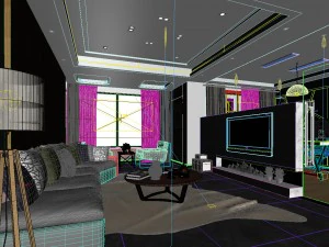 stylish avant-garde living room design 148 3D Model