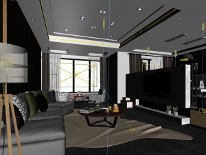 stylish avant-garde living room design 148 3D Modell
