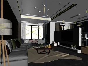 stylish avant-garde living room design 148 3D Model
