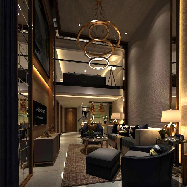 stylish avant-garde living room design 149 Modello 3D .c4d .max .obj .3ds .fbx .stl .blend 