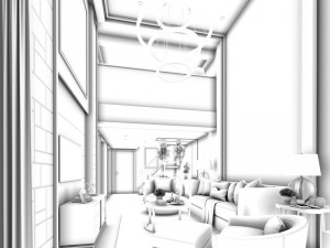 stylish avant-garde living room design 149 Modello 3D