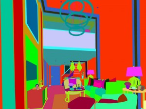 stylish avant-garde living room design 149 Modello 3D