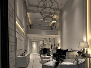 stylish avant-garde living room design 149 Modello 3D