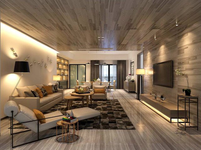 stylish avant-garde living room design 150 Modèle 3D .c4d .max .obj .3ds .fbx .stl .blend 
