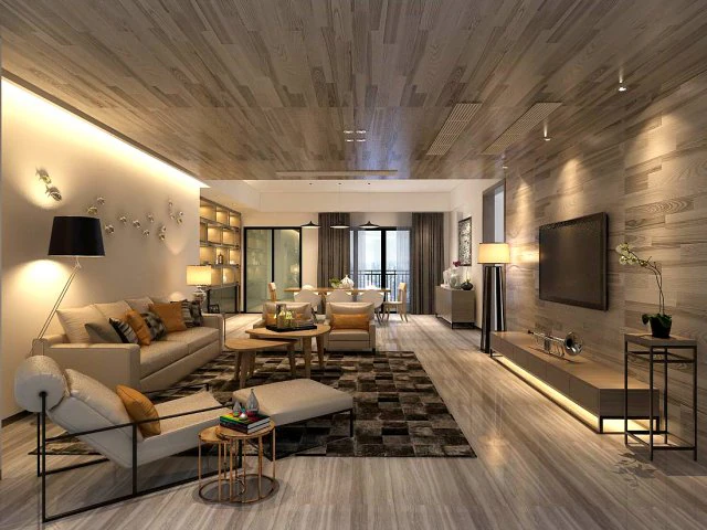 stylish avant-garde living room design 150 3D Model .c4d .max .obj .3ds .fbx .stl .blend 