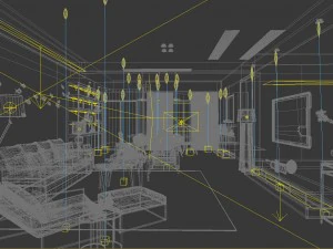 stylish avant-garde living room design 150 3D Model