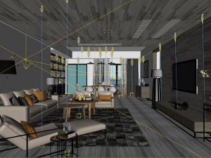 stylish avant-garde living room design 150 Modèle 3D