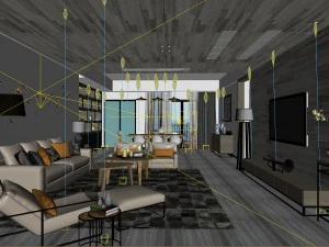 stylish avant-garde living room design 150 3D Model