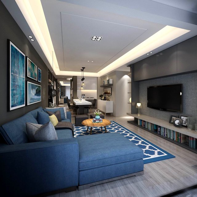 stylish avant-garde living room design 151 Modèle 3D .c4d .max .obj .3ds .fbx .stl .blend 