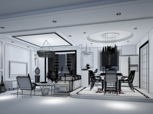 stylish avant-garde living room design 152 3D Model