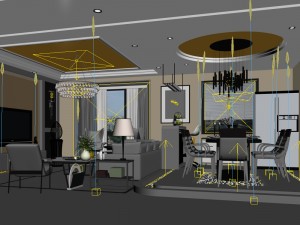 stylish avant-garde living room design 152 3D Model