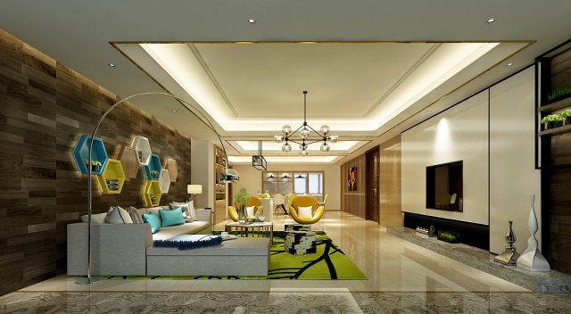 stylish avant-garde living room design 153 3D Model .c4d .max .obj .3ds .fbx .stl .blend 