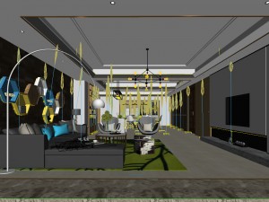 stylish avant-garde living room design 153 3D Model