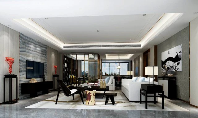 stylish avant-garde living room design 154 3D Model .c4d .max .obj .3ds .fbx .stl .blend 
